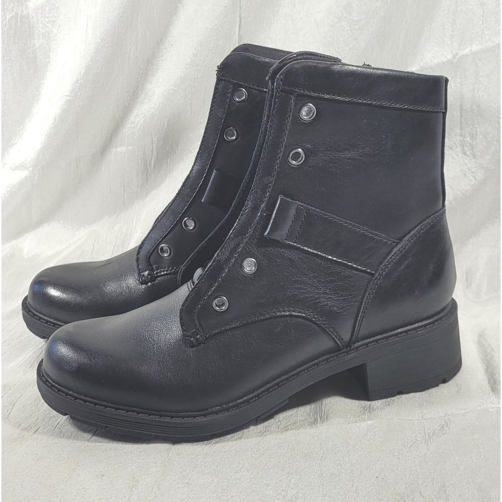 Clarks‎ Collection Women's Leather Lace-Up Side Zip Hearth Parker Boots Black 9M